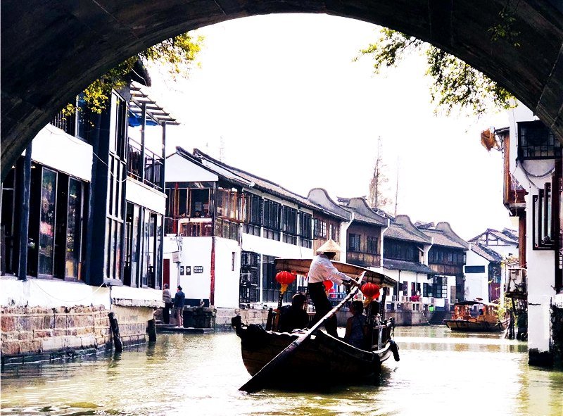 Stone bridge in water town near Shanghai